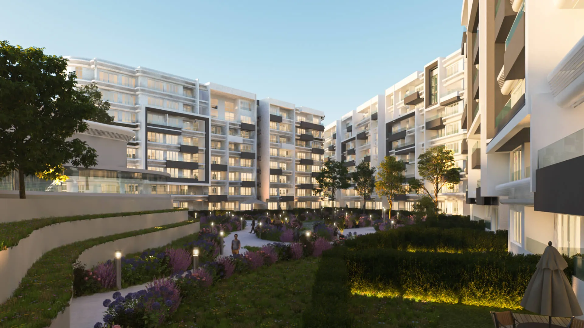 شقة للبيع في بورد واك في العاصمة الإدارية الجديدة بمساحة 225 م² تتكون من 4 غرف