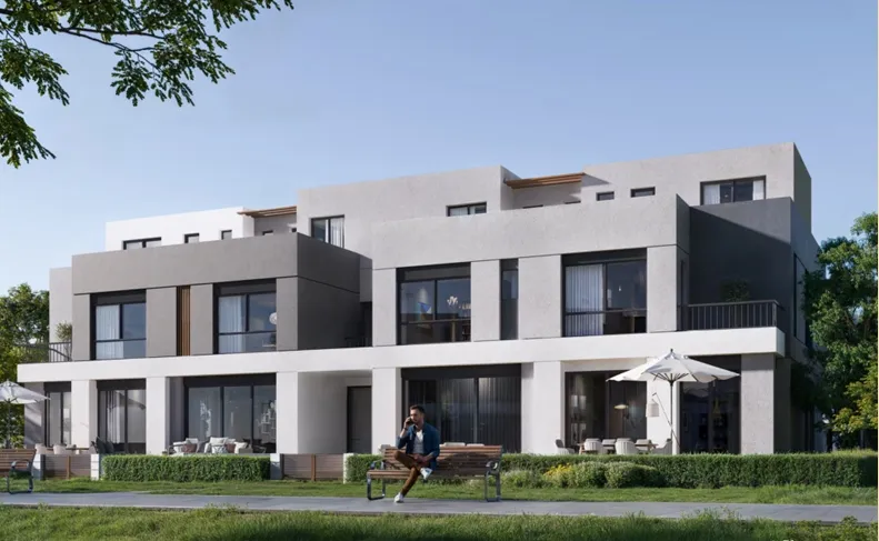 Townhouse for sale in The Great Lawn-Park Central in Mostakbal City of 195 m² with 4 bedrooms