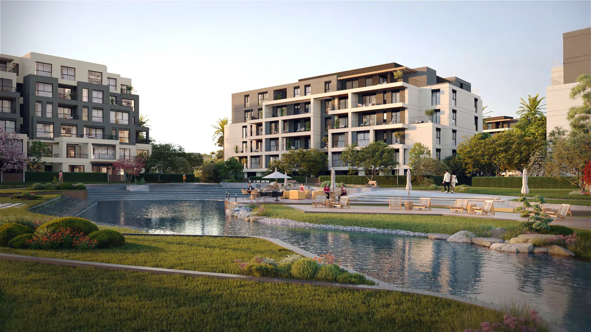 Townhouse for sale in The Great Lawn-Park Central in Mostakbal City of 195 m² with 4 bedrooms