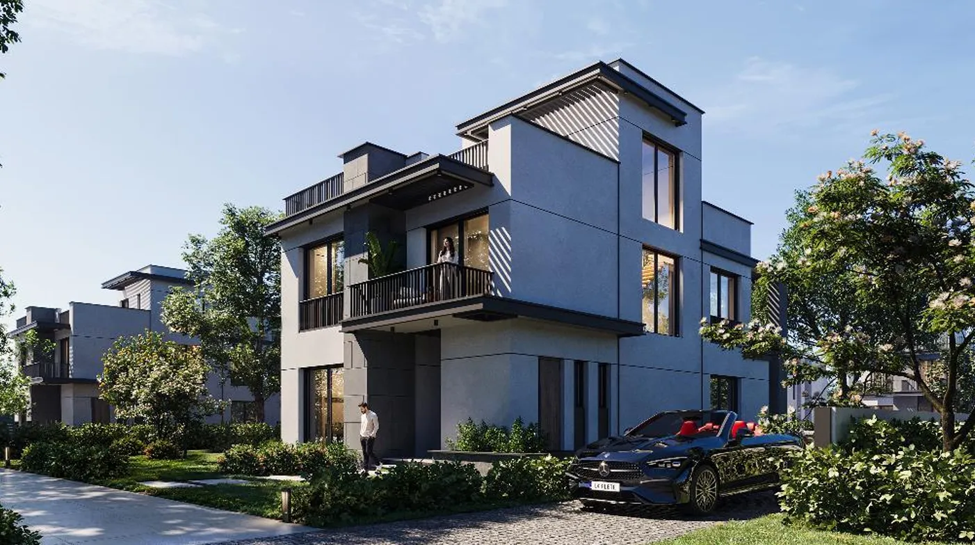 Villa for sale in One Hyde Park in 6th settlement of 240 m² with 3 bedrooms