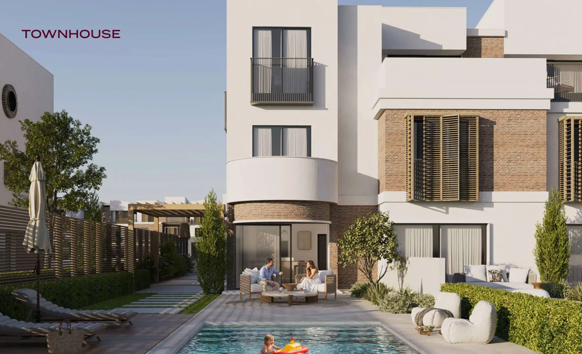 Townhouse for sale in Scenes Phase 2 in Mostakbal City of 158 m² with 3 bedrooms