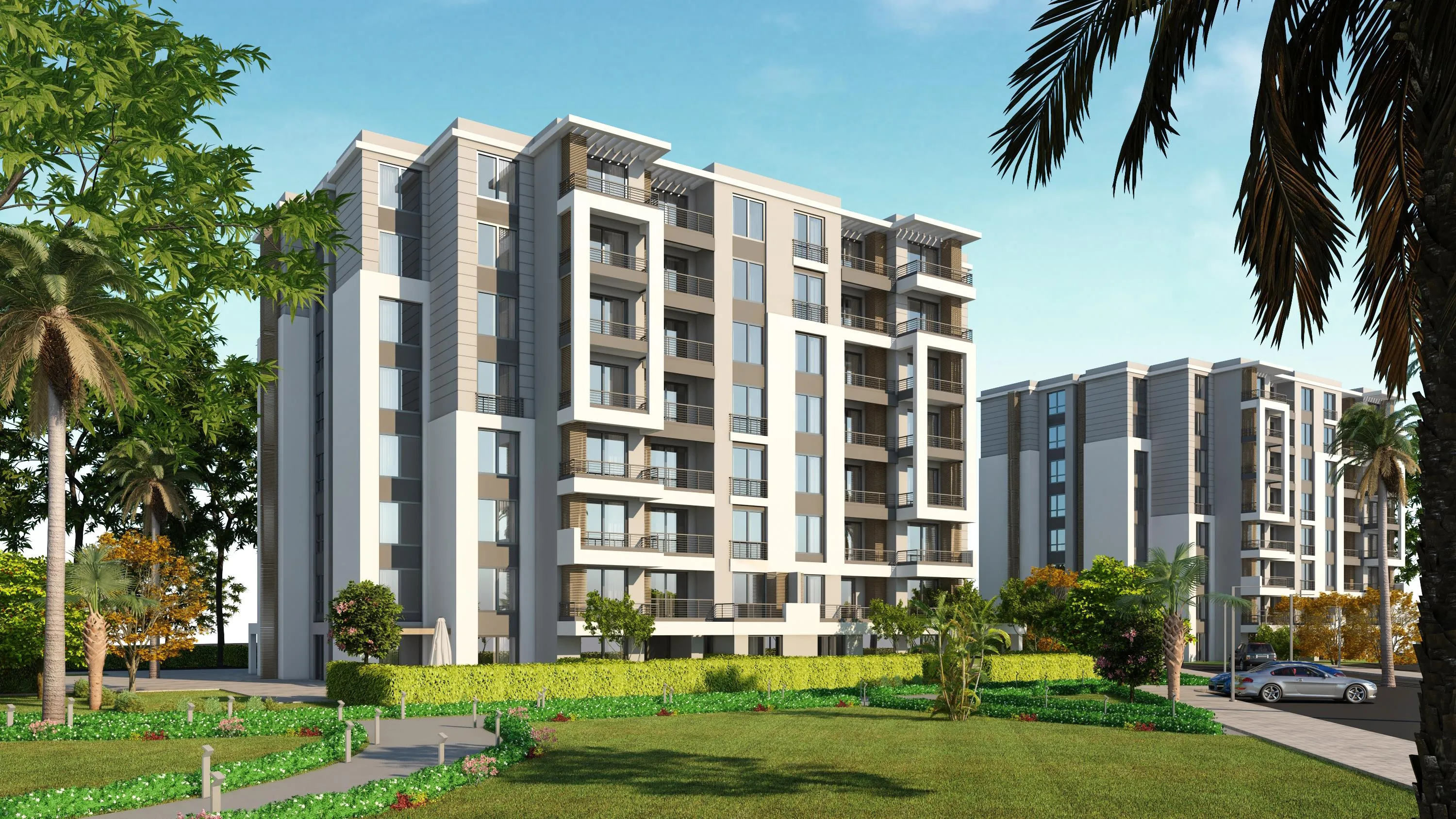 Apartment for sale in Capital Gardens in New Cairo of 106 m² with 2 bedrooms