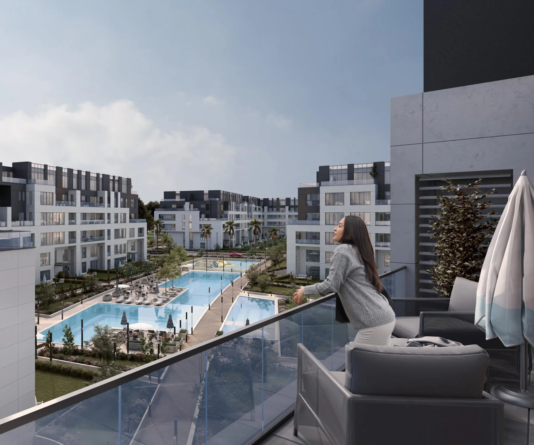 Apartment for sale in Al Karma Kay in El Sheikh Zayed of 81 m² with 1 bedrooms