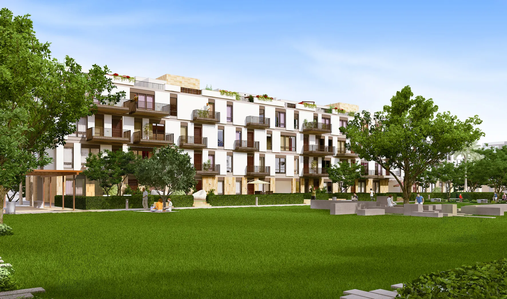 Apartment for sale in The Courtyards in 6th of October City of 218 m² with 3 bedrooms