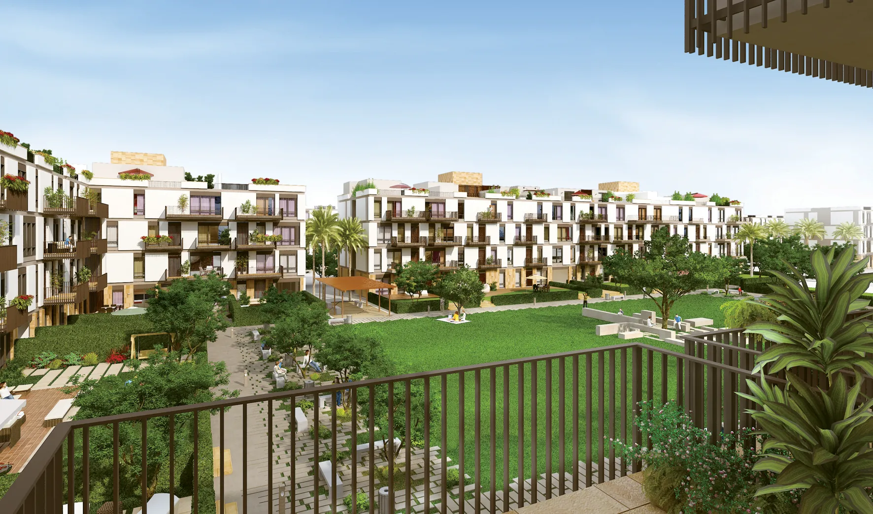 Apartment for sale in The Courtyards in 6th of October City of 218 m² with 3 bedrooms