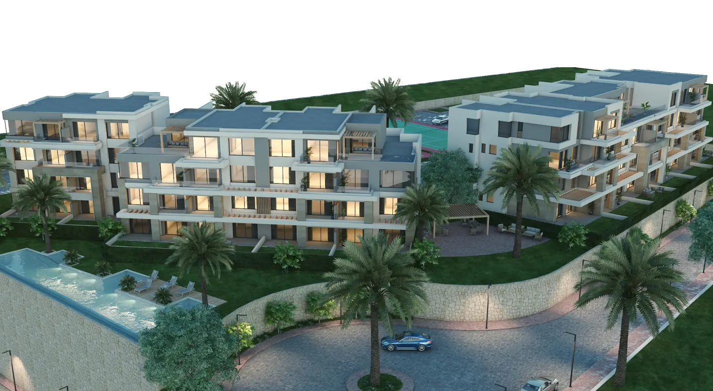 شاليه للبيع في هاسيندا وايت في سيدي عبد الرحمن بمساحة 317 م² تتكون من 3 غرف