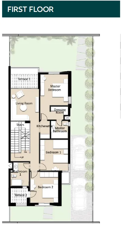 Twinhouse for sale in Bleu Vert in New Capital City of 277 m² with 3 bedrooms