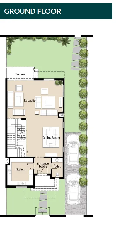 Twinhouse for sale in Bleu Vert in New Capital City of 277 m² with 3 bedrooms
