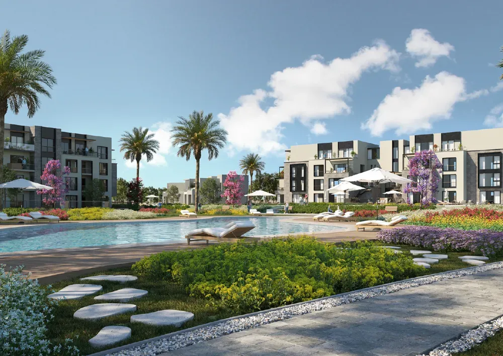 شقة للبيع في جاردن ليكس في مدينة السادس من أكتوبر بمساحة 145 م² تتكون من 3 غرف