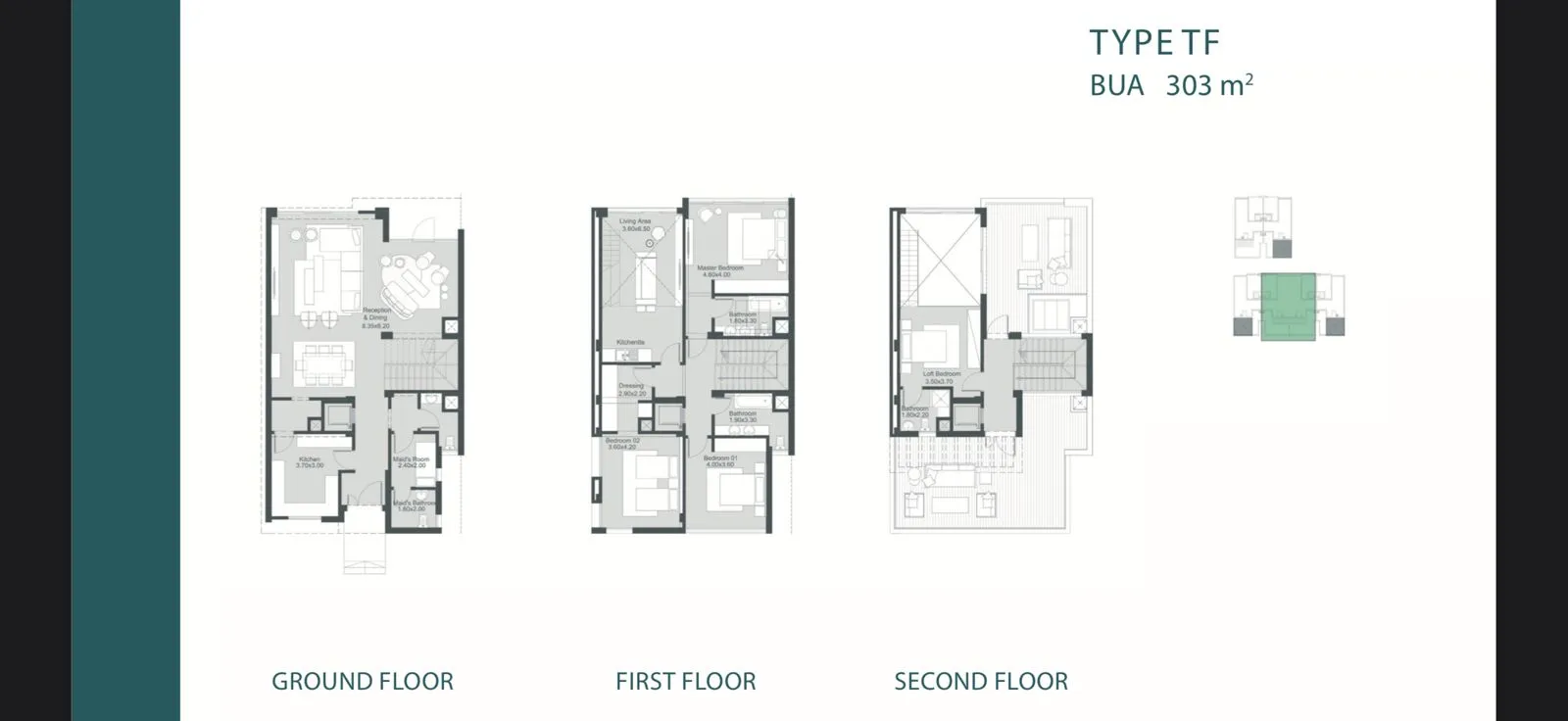 Townhouse for sale in The RIDGE Villas in Mostakbal City of 303 m² with 4 bedrooms