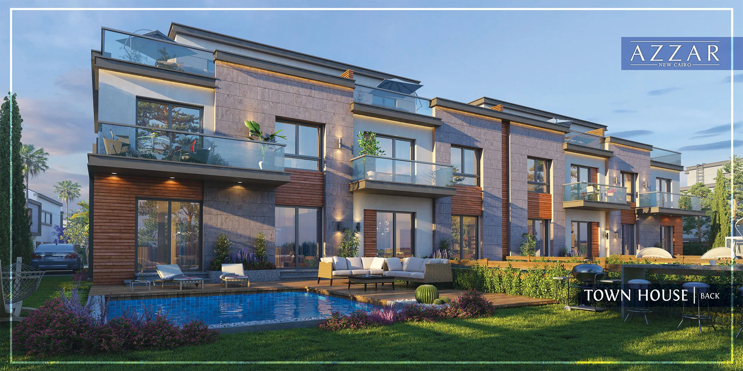 تاون هاوس للبيع في ازار القاهرة الجديدة في جولدن سكوير بمساحة 0 م² تتكون من 4 غرف