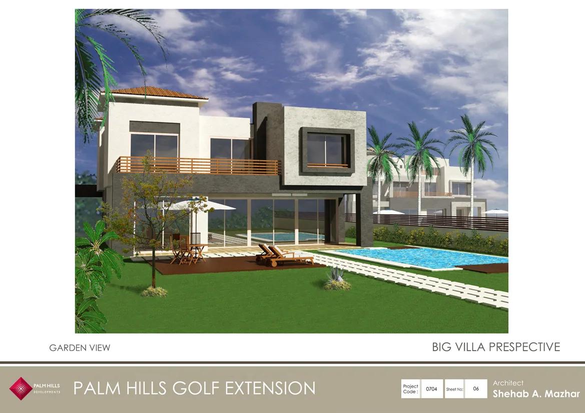 فيلا للبيع في بالم هيلز جولف اكستنشن في مدينة السادس من أكتوبر بمساحة 0 م² تتكون من 3 غرف