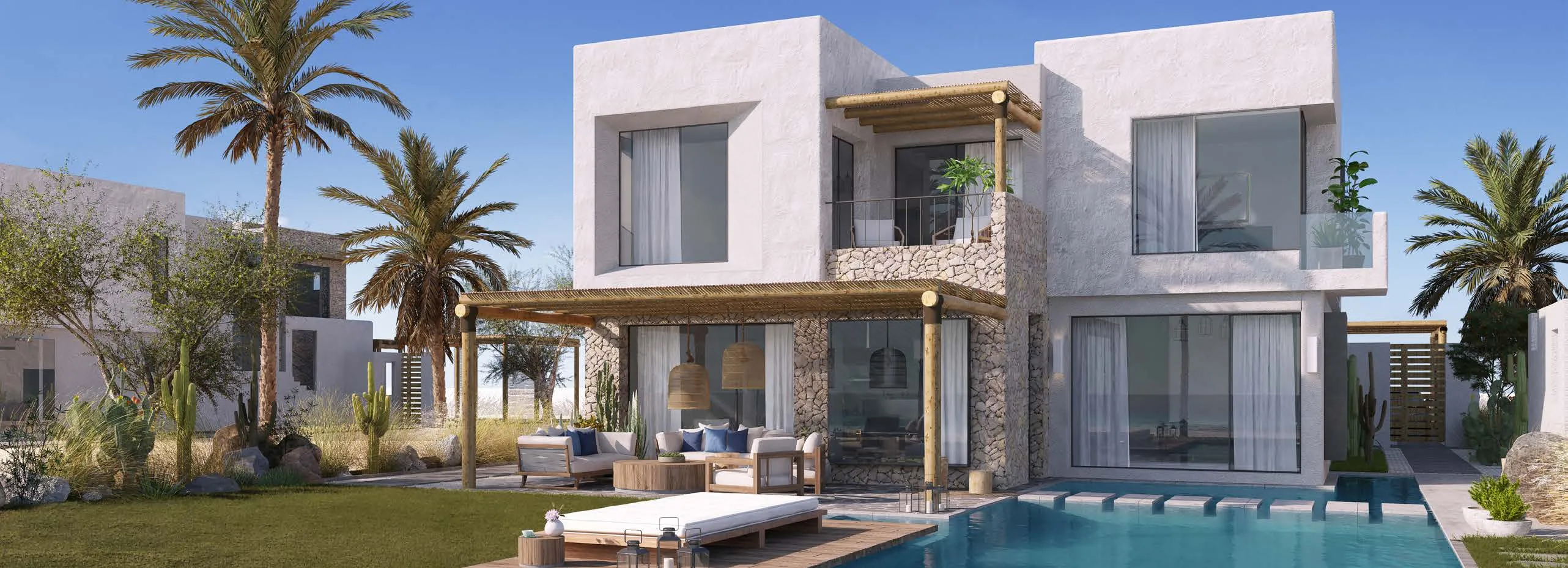 فيلا للبيع في المصيف الساحل الشمالي في رأس الحكمة بمساحة 0 م² تتكون من 3 غرف