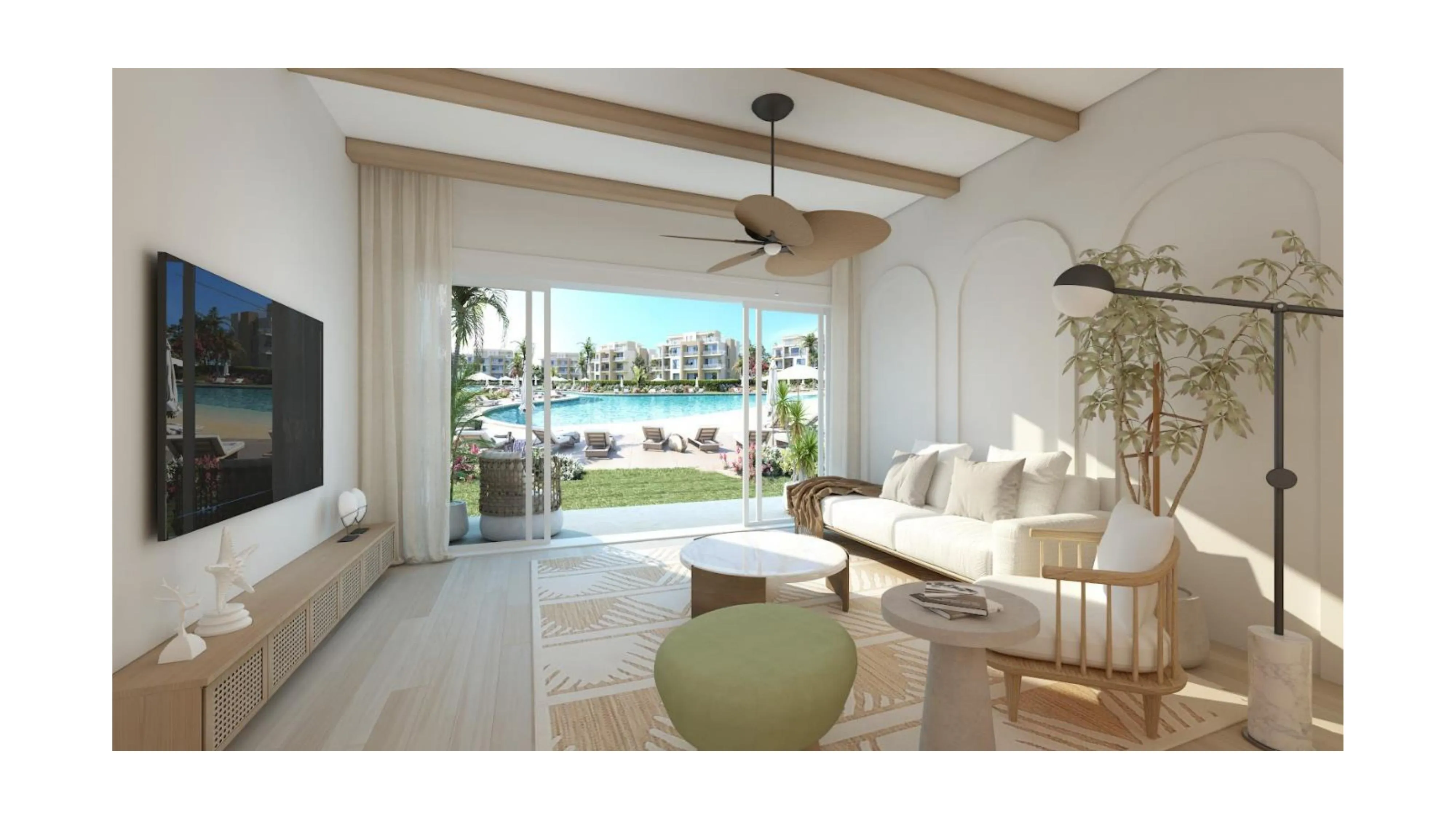 Chalet for sale in Hyde Park North - Seashore in Ras El Hekma of 80 m² with 1 bedrooms
