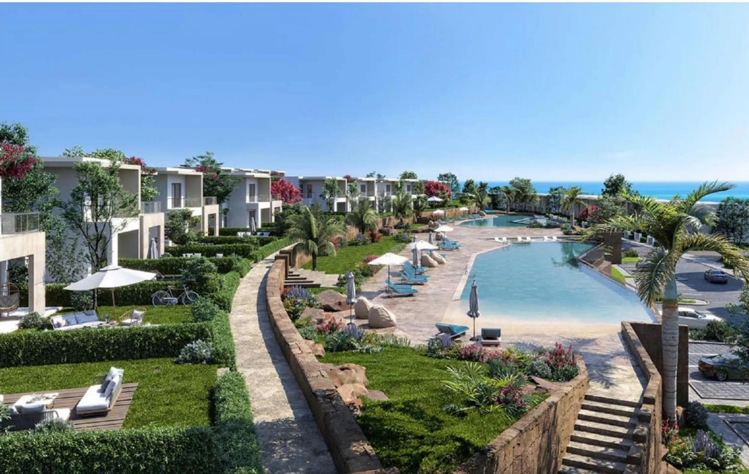 Chalet for sale in Hyde Park North - Seashore in Ras El Hekma of 80 m² with 1 bedrooms
