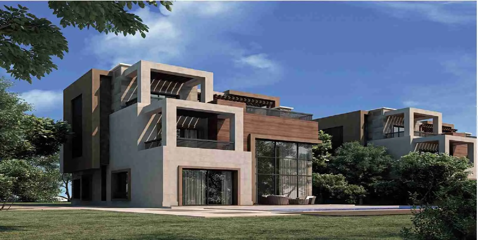 توين هاوس للبيع في نيو جيزة في مدينة السادس من أكتوبر بمساحة 305 م² تتكون من 3 غرف