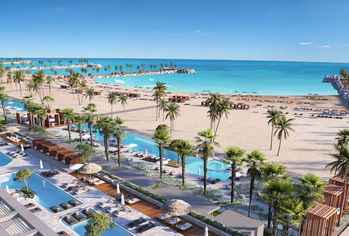 توين هاوس للبيع في قطامية كوست في رأس الحكمة بمساحة 275 م² تتكون من 4 غرف