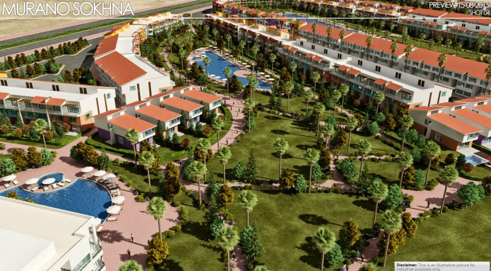 شاليه للبيع في مورانو وادي دجله في العين السخنة بمساحة 115 م² تتكون من 2 غرف