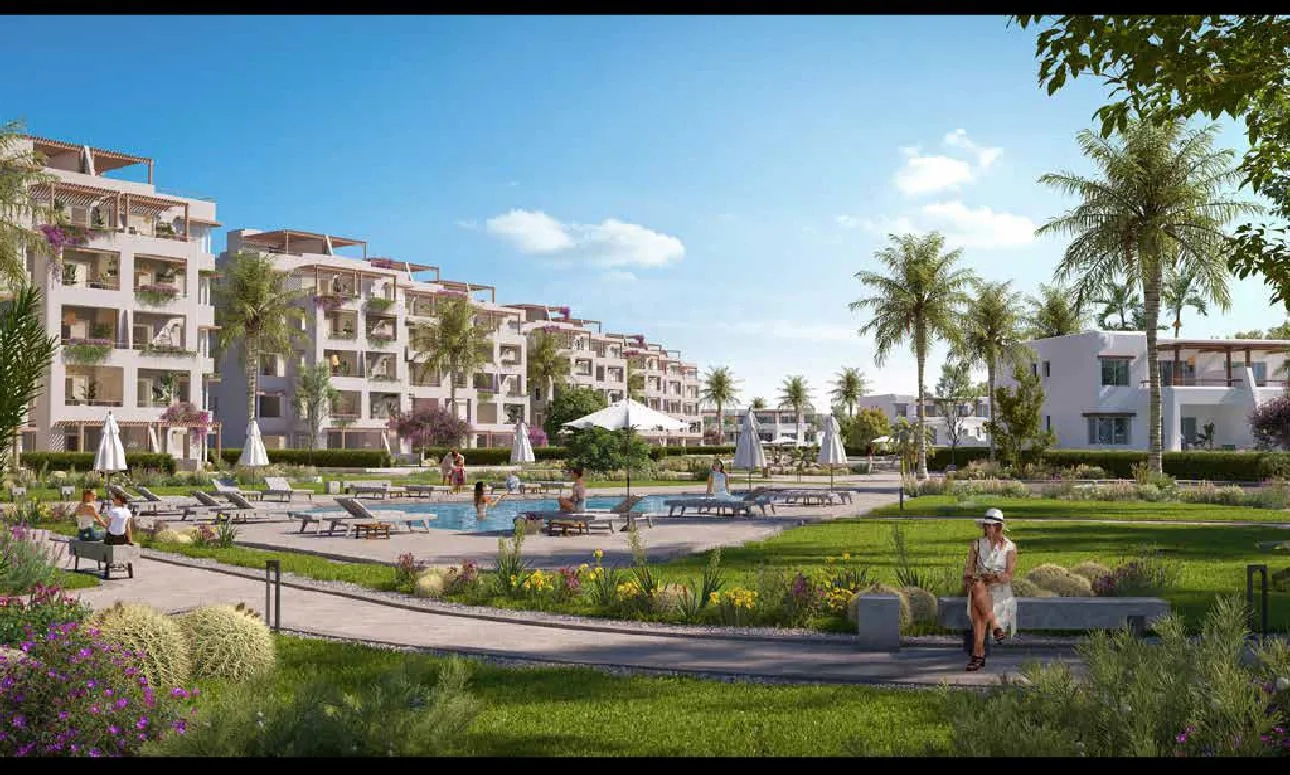 شاليه للبيع في هاسيندا ويست في رأس الحكمة بمساحة 113 م² تتكون من 2 غرف