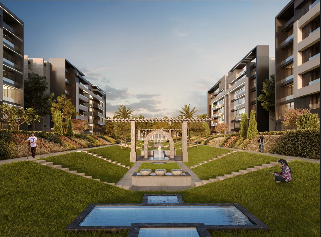 شقة للبيع في استر ريزيدنس في جولدن سكوير بمساحة 75 م² تتكون من 1 غرف