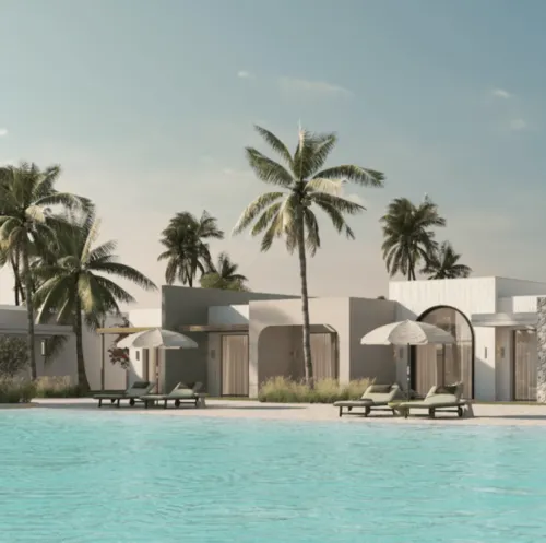 كابينة للبيع في ذا ميد الساحل الشمالي في رأس الحكمة بمساحة 55 م² تتكون من 1 غرف