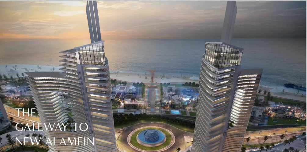 شقة للبيع في ذا جيت- العلمين الجديدة في العلمين بمساحة 0 م² تتكون من 4 غرف