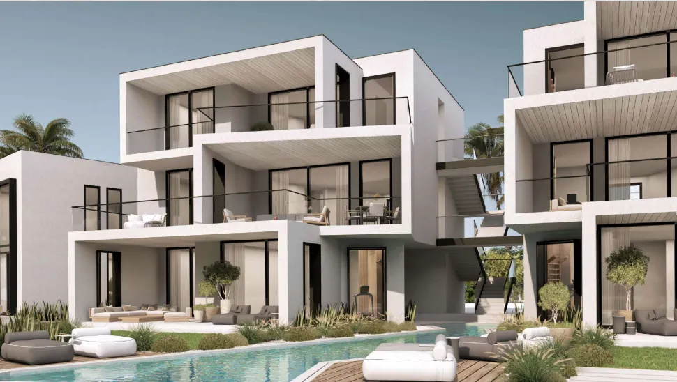 Serviced chalet for sale in Geo The Med in Ras El Hekma of 176 m² with 3 bedrooms
