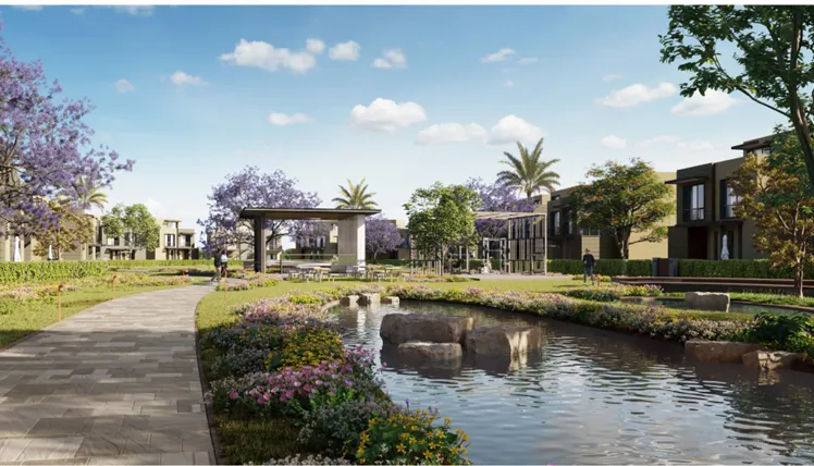 Townhouse for sale in Garden Lakes in 6th of October City of 215 m² with 3 bedrooms