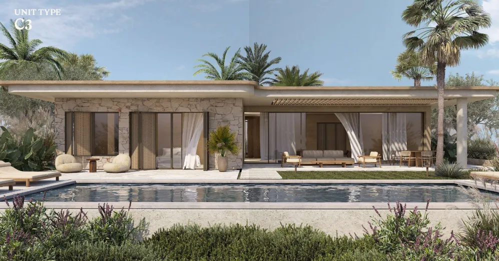 فيلا طابق واحد للبيع في ار1 ديونز في رأس الحكمة بمساحة 0 م² تتكون من 4 غرف