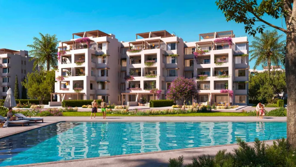شاليه للبيع في هاسيندا ويست في رأس الحكمة بمساحة 113 م² تتكون من 2 غرف