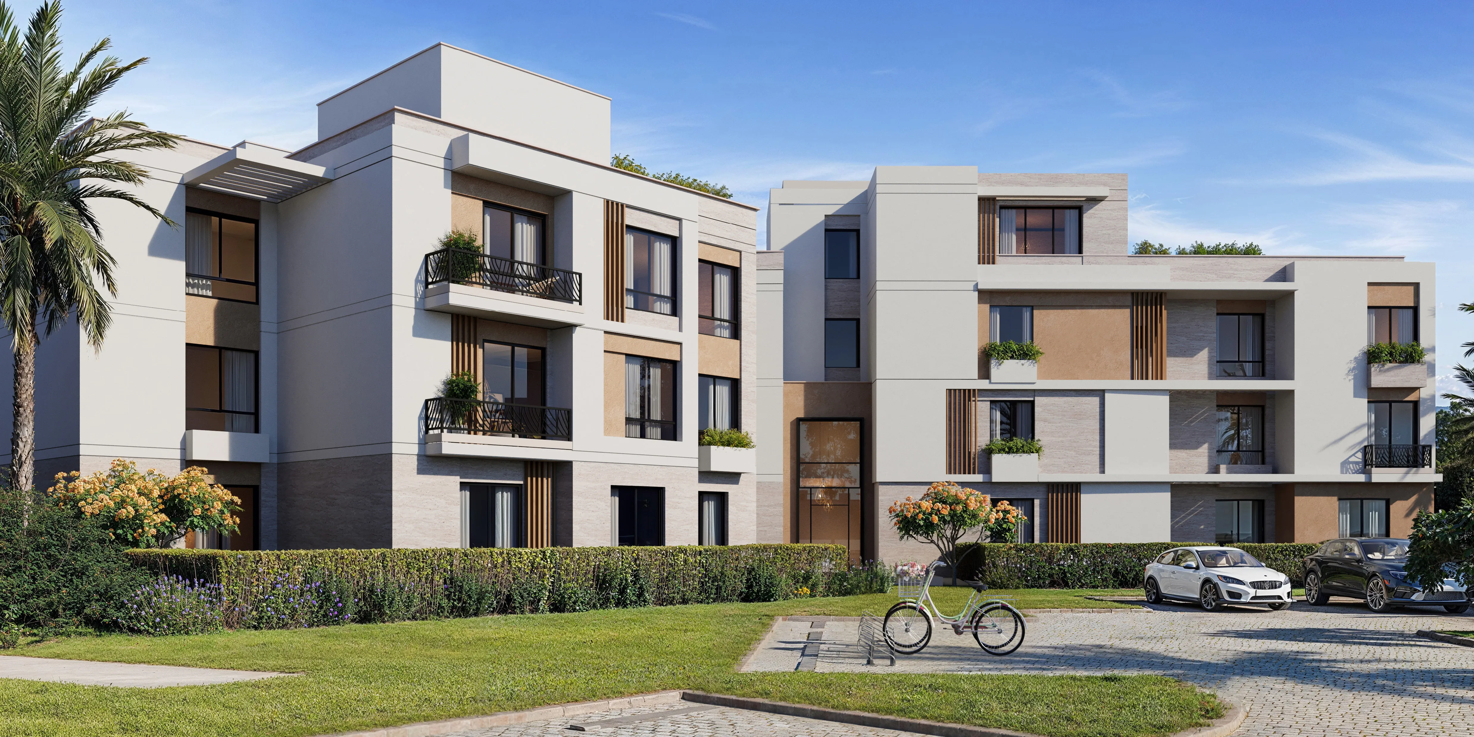 شقة للبيع في استيتس ريزيدينس    في الشيخ زايد الجديدة بمساحة 120 م² تتكون من 2 غرف