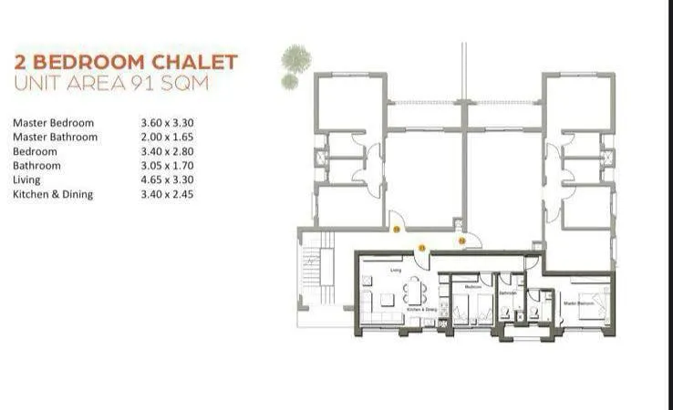 شاليه للبيع في جايا  في رأس الحكمة بمساحة 0 م² تتكون من 2 غرف