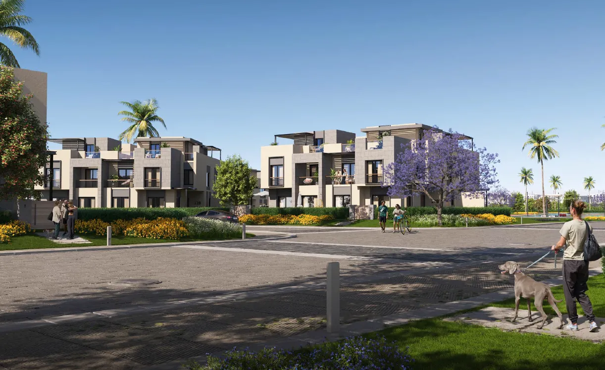 تاون هاوس للبيع في جاردن ليكس في مدينة السادس من أكتوبر بمساحة 215 م² تتكون من 3 غرف