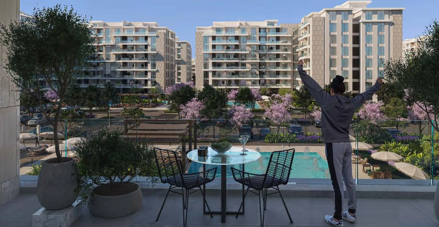 Apartment for sale in El Patio Riva in 6th settlement of 156 m² with 3 bedrooms