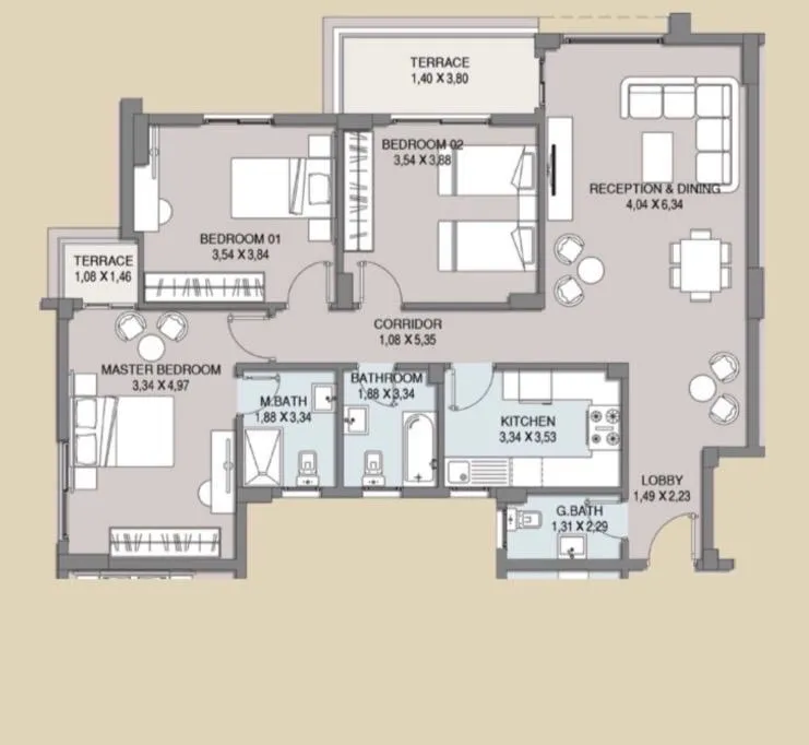 Apartment for sale in Westview Residence  in New Zayed of 0 m² with 3 bedrooms