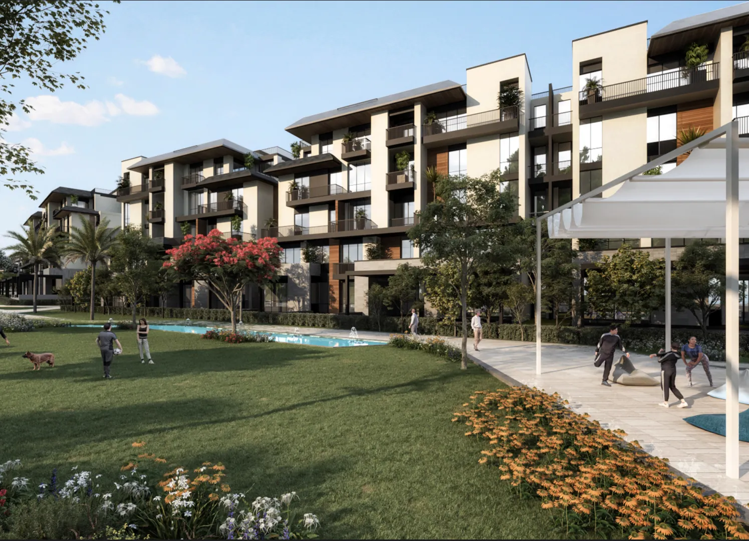 شقة للبيع في ستون بارك في القاهرة الجديدة بمساحة 193 م² تتكون من 3 غرف