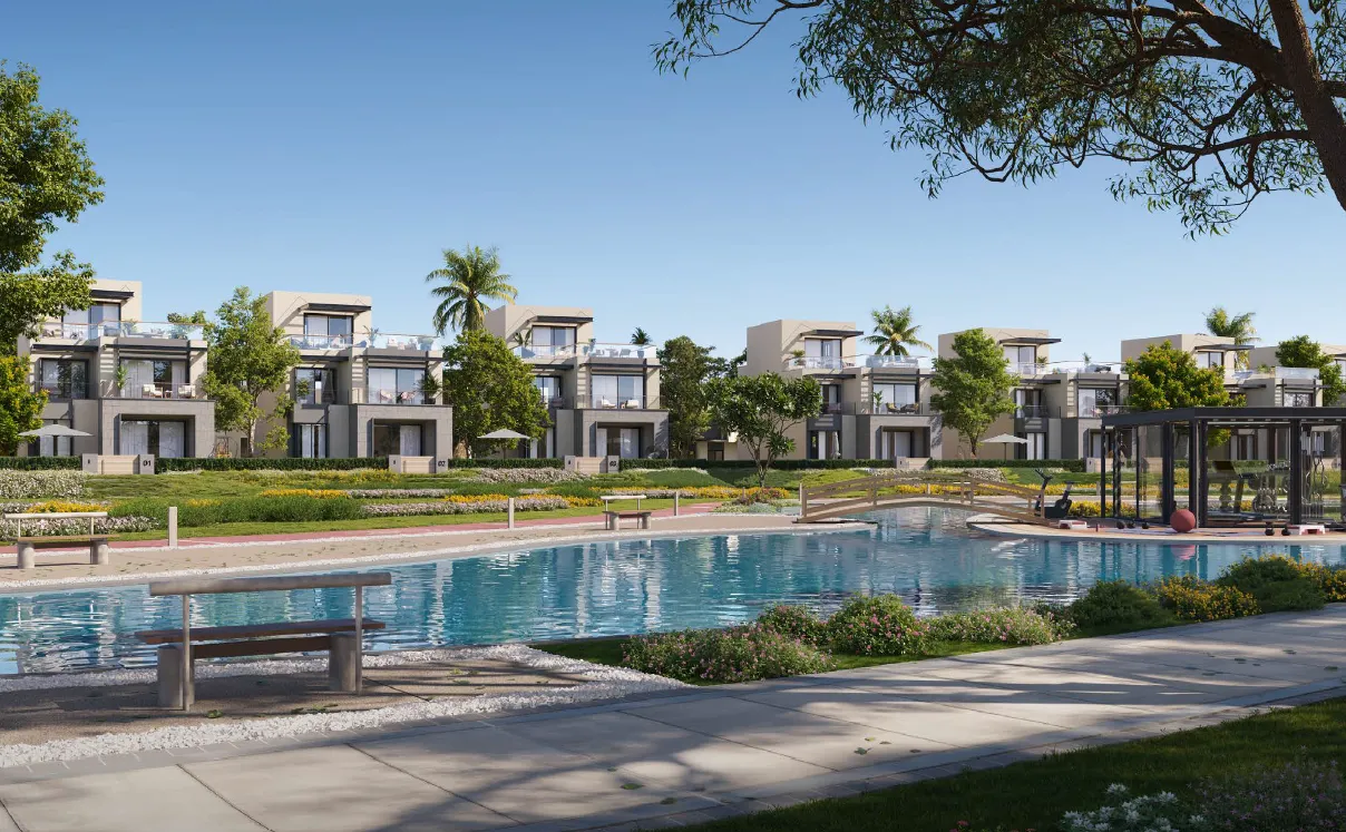 Townhouse for sale in Garden Lakes in 6th of October City of 215 m² with 3 bedrooms