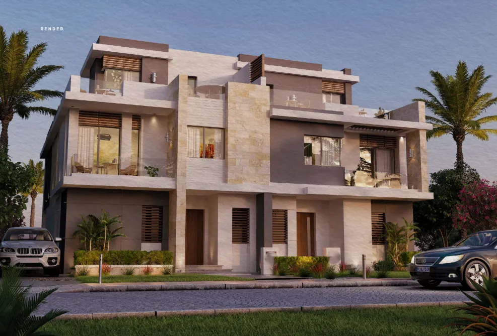 تاون هاوس للبيع في تاوني في مدينة السادس من أكتوبر بمساحة 208 م² تتكون من 3 غرف