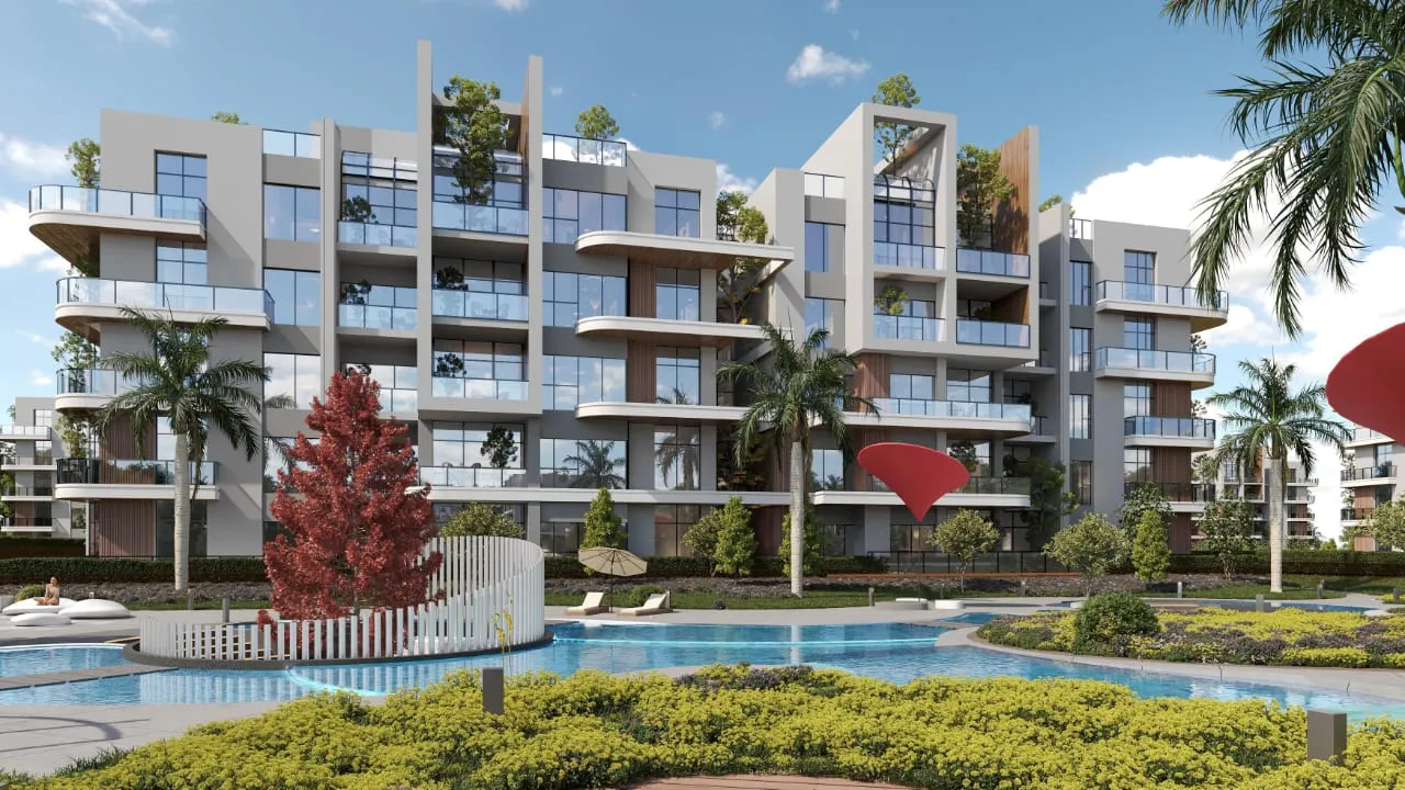 شقة للبيع في ذا لارك ريزيدنس القاهرة الجديدة في المستثمرين الجنوبية بمساحة 95 م² تتكون من 2 غرف