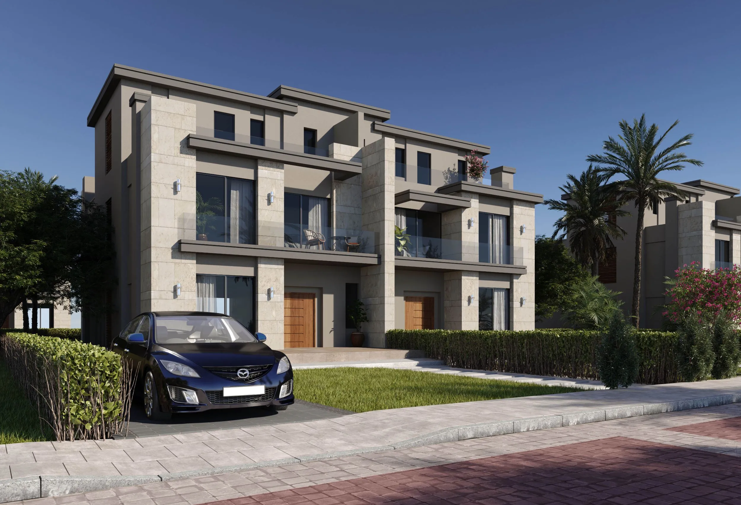 Twinhouse for sale in La Vista City in New Capital City of 280 m² with 3 bedrooms