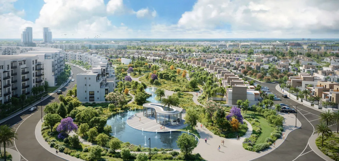 تاون هاوس للبيع في هايد بارك سنترال في التجمع السادس بمساحة 212 م² تتكون من 3 غرف