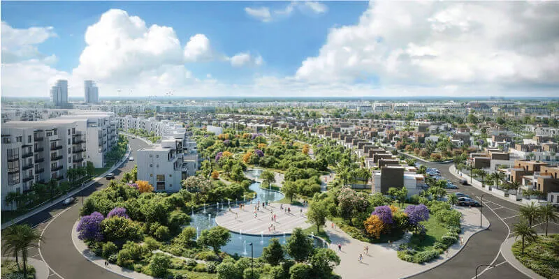 تاون هاوس للبيع في هايد بارك سنترال في التجمع السادس بمساحة 212 م² تتكون من 3 غرف