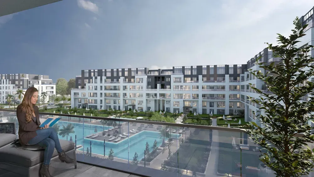 شقة للبيع في الكارمه كاي في الشيخ زايد بمساحة 146 م² تتكون من 2 غرف