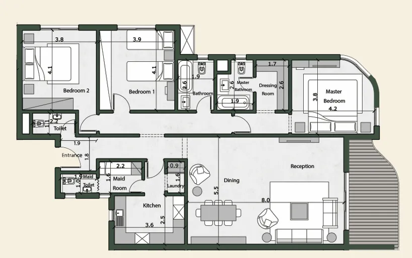  للبيع في ذا فيوز- تراسيز بلوم فيلدز في  بمساحة 0 م² تتكون من 0 غرف